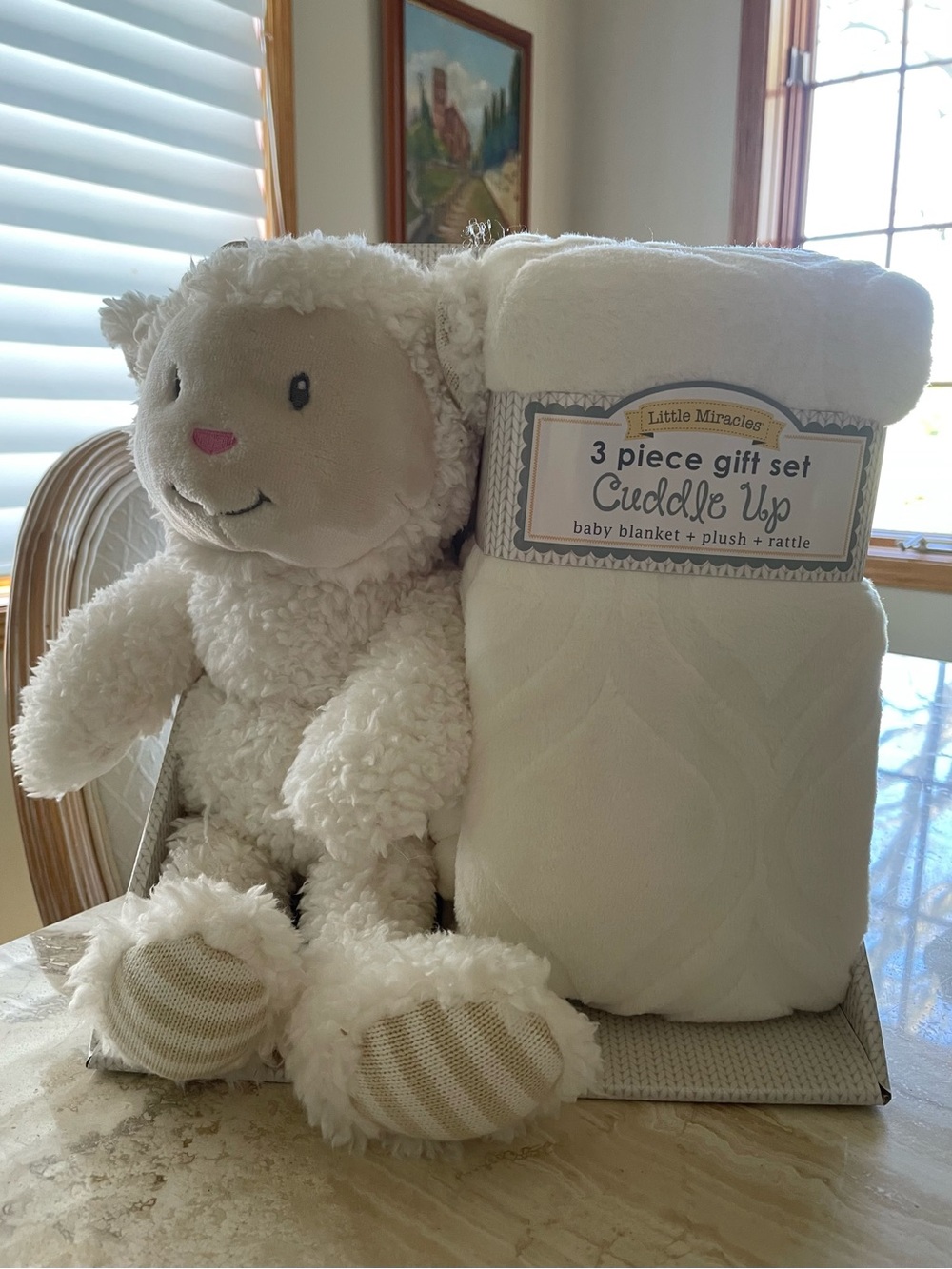 NWT Little Miracles Cuddle Up Lamb Baby Gift Set - Cream